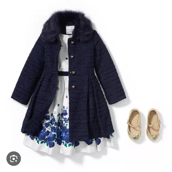 Janie and Jack Chic Faux Fur Collar Boucle Coat - Picture 10 of 10